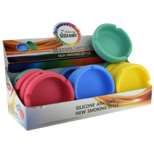 Silicone Ashtray 90mm Diameter Assorted Colours Display 2