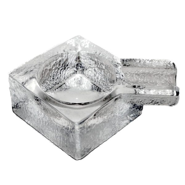 Clear Glass Square Cigar Ashtray With Single Rest Boxed 2